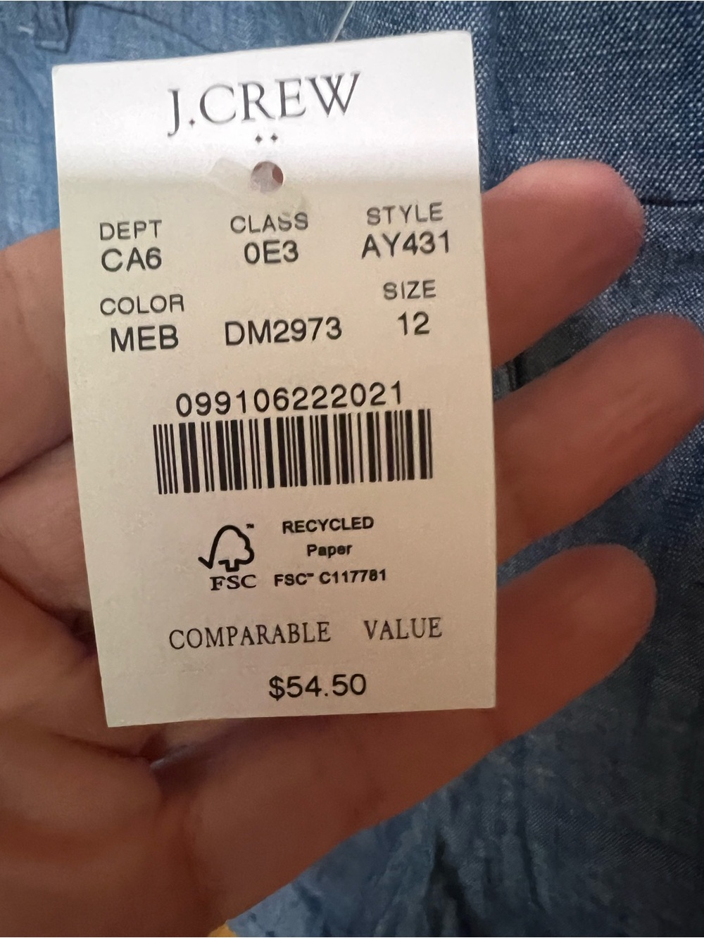 J. Crew Chambray-Look Blue Bermuda Shorts - Picture 4 of 4